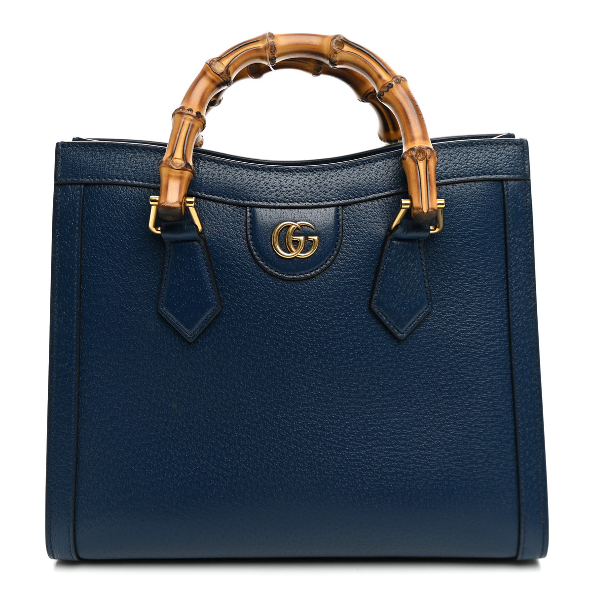 Gucci Textured Dollar Calfskin Web Small Diana Tote Bag Royal Crop 1 of 11