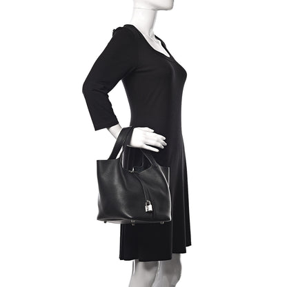 Hermes Taurillon Clemence Picotin Lock 22 MM Black 2 of 10