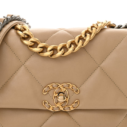 Chanel Lambskin Quilted Medium Chanel 19 Flap Dark Beige 8 of 12