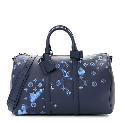 Louis Vuitton Monogram Ink Watercolor Keepall Bandouliere 40 Blue 1 of 8