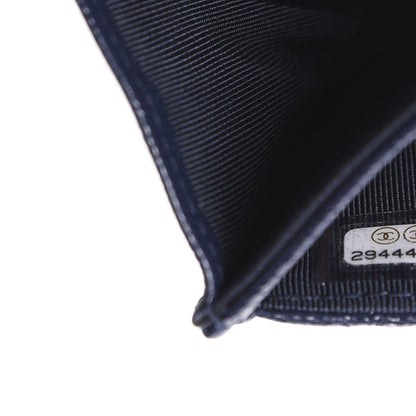 Chanel Caviar Quilted Flap Card Holder Wallet Navy Blue 10 of 11