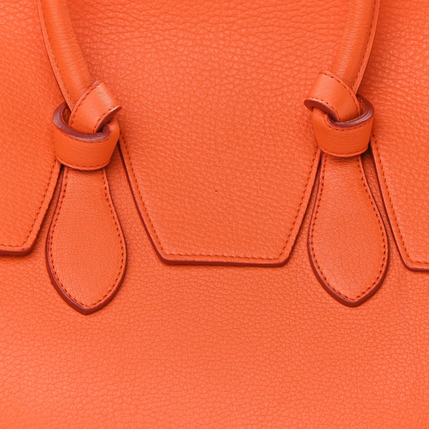Celine Crisped Calfskin Small Tie Knot Tote Bright Orange 8 of 15