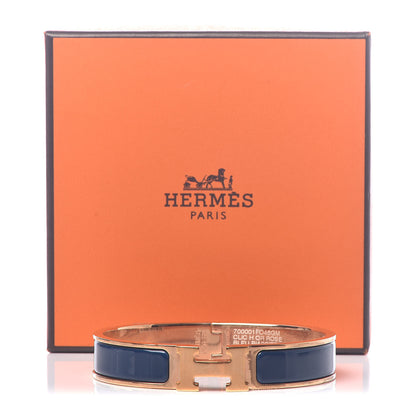 Hermes Enamel Narrow Clic Clac H Bracelet GM Bleu Biarritz 5 of 5