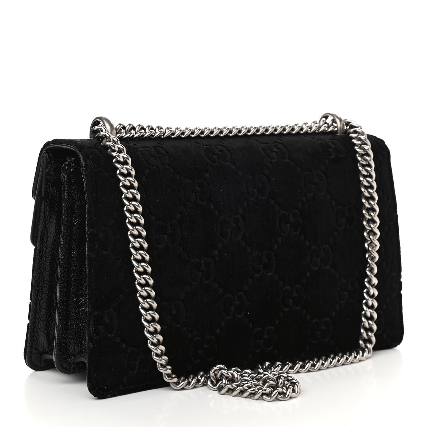 Velvet GG Monogram Small Dionysus Shoulder Bag Black
