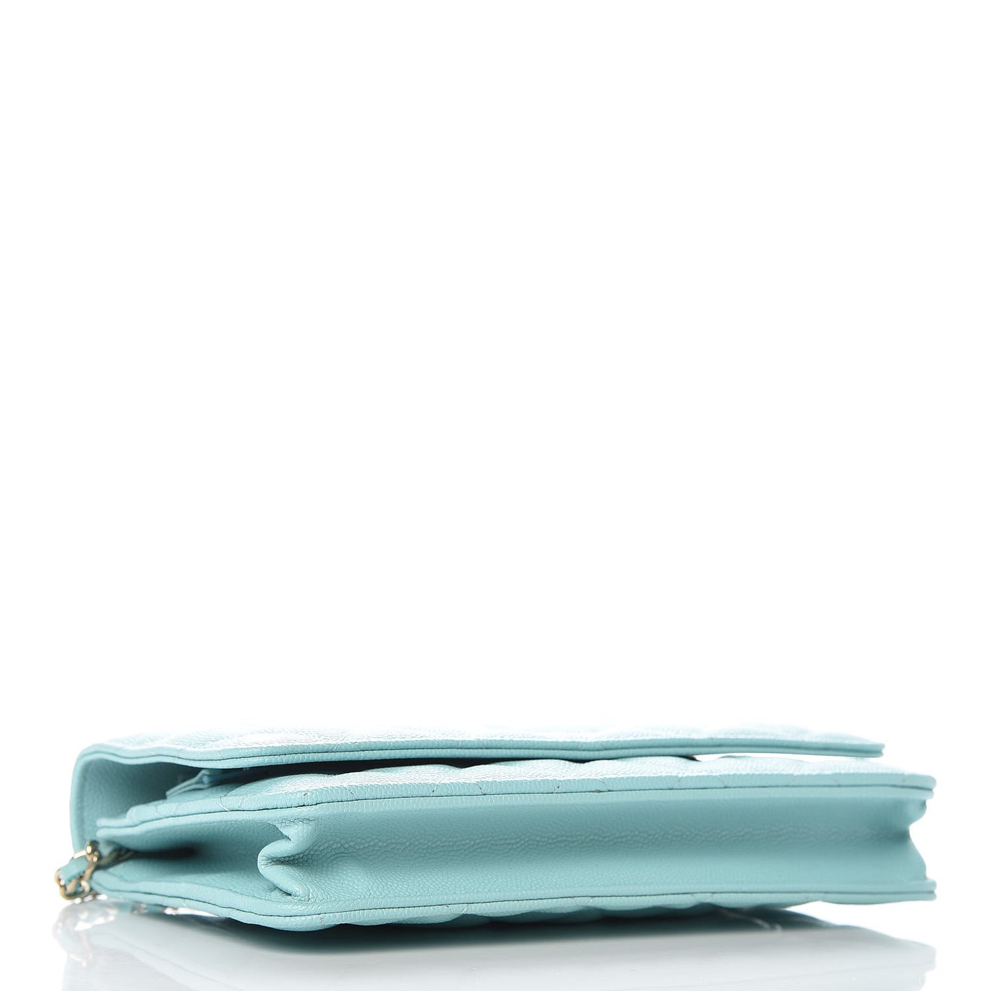 Caviar Quilted Wallet On Chain WOC Light Blue