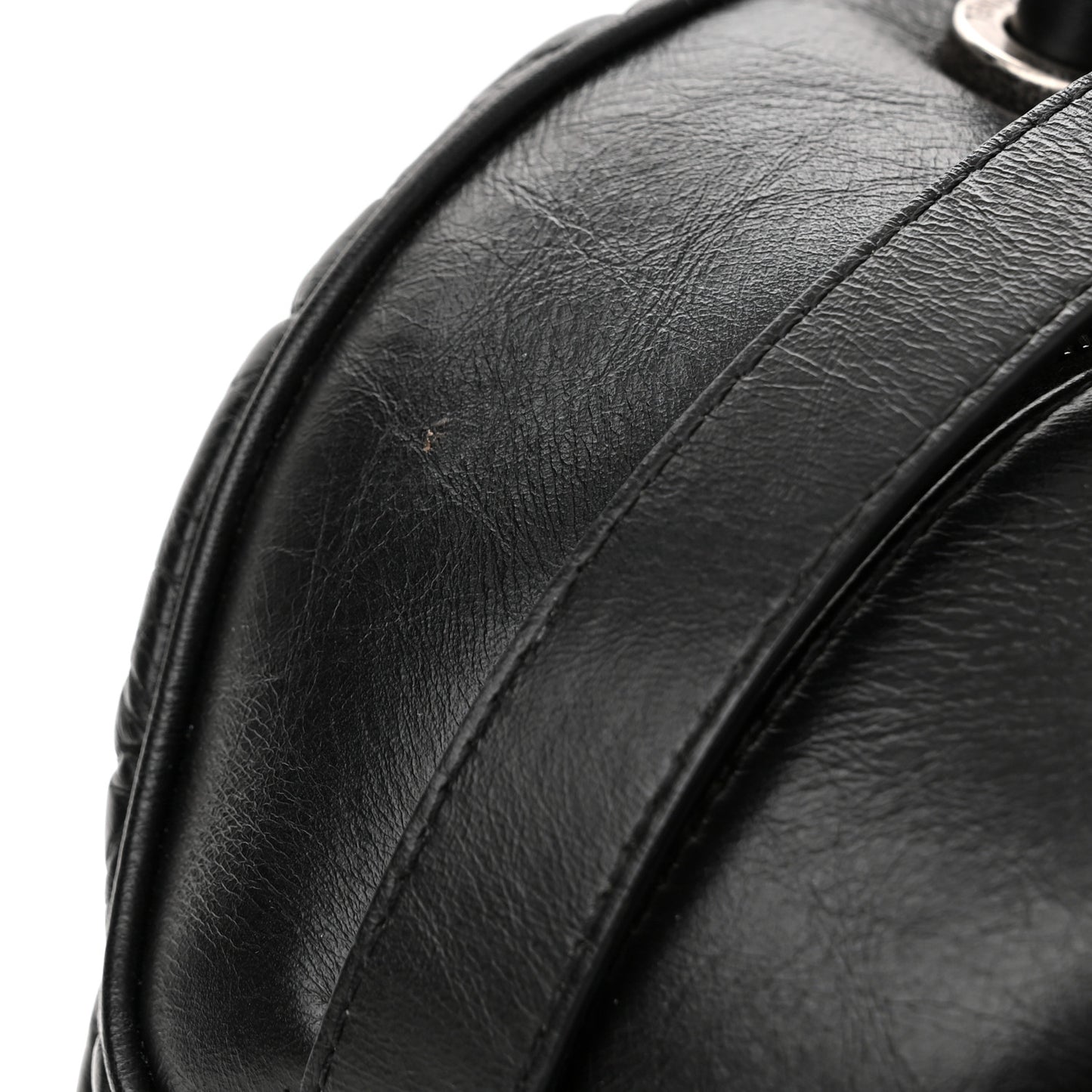 Aged Calfskin Small Bowling Bag Black