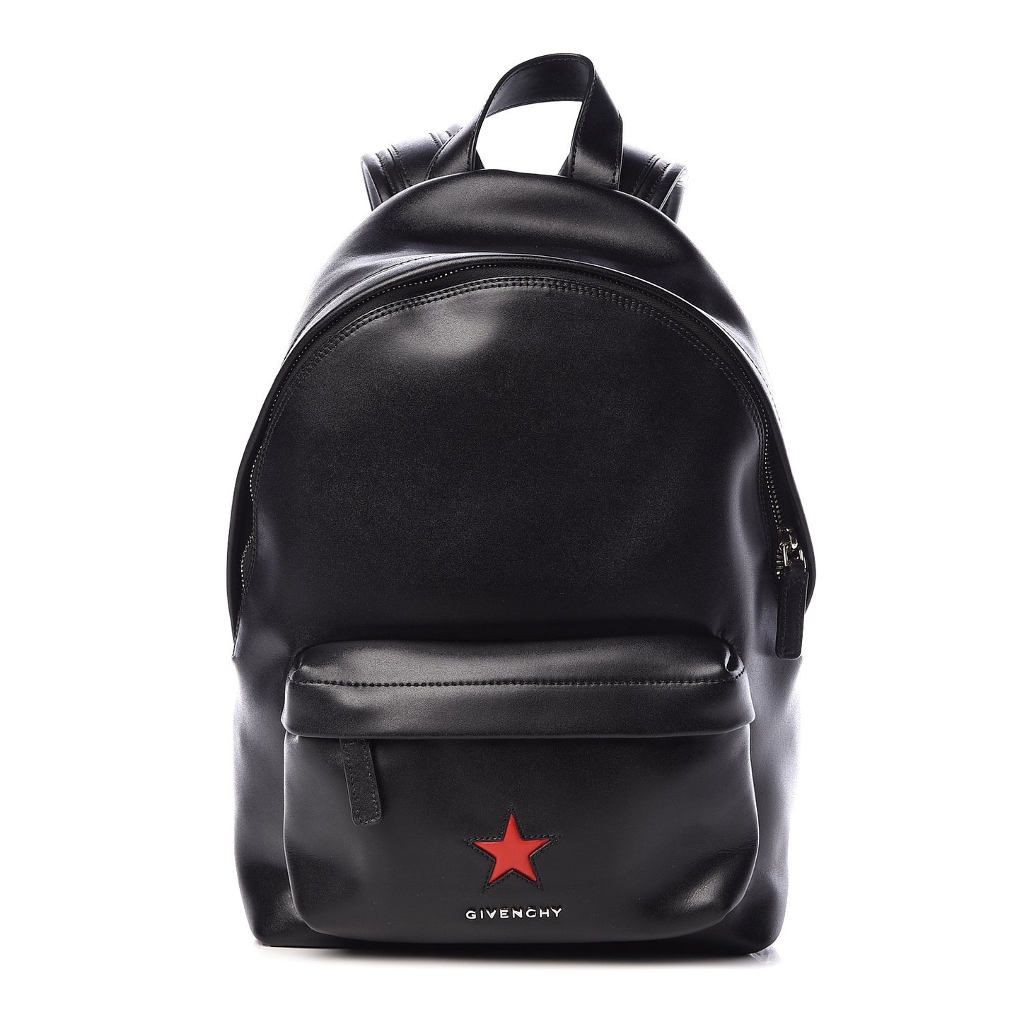 Calfskin Star Mini Backpack Black Red