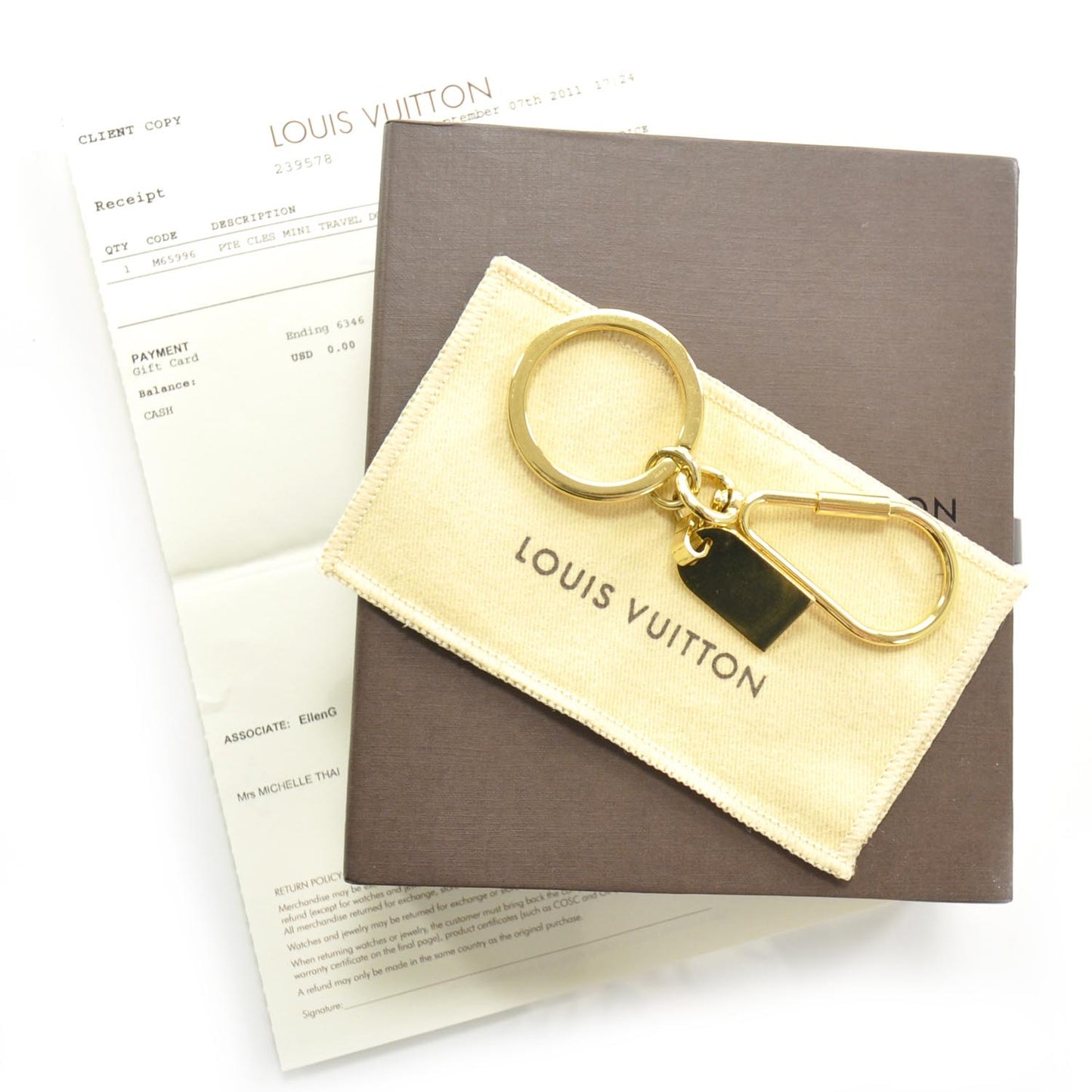 Mini Travel Key Holder Gold