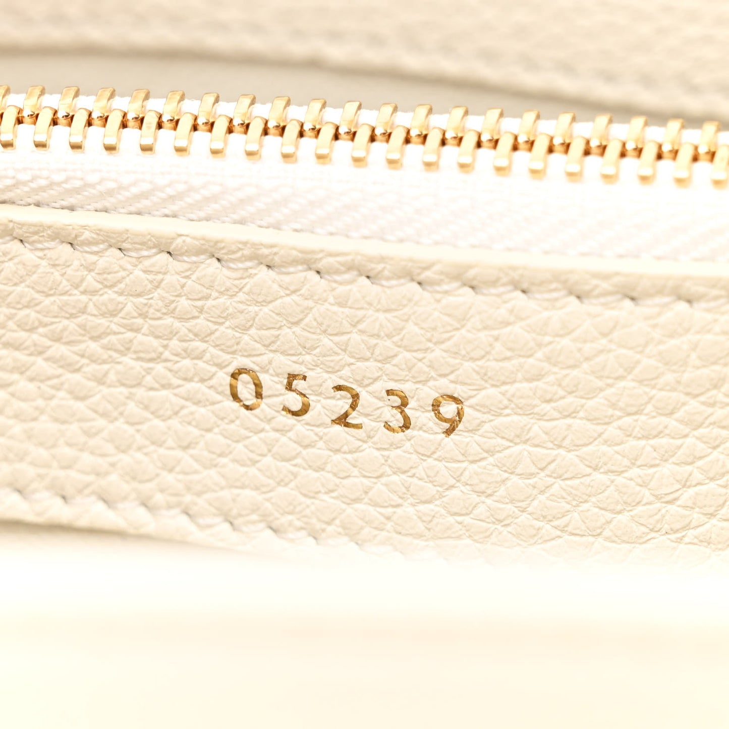 Grained Calfskin Small 16 Top Handle Bag White