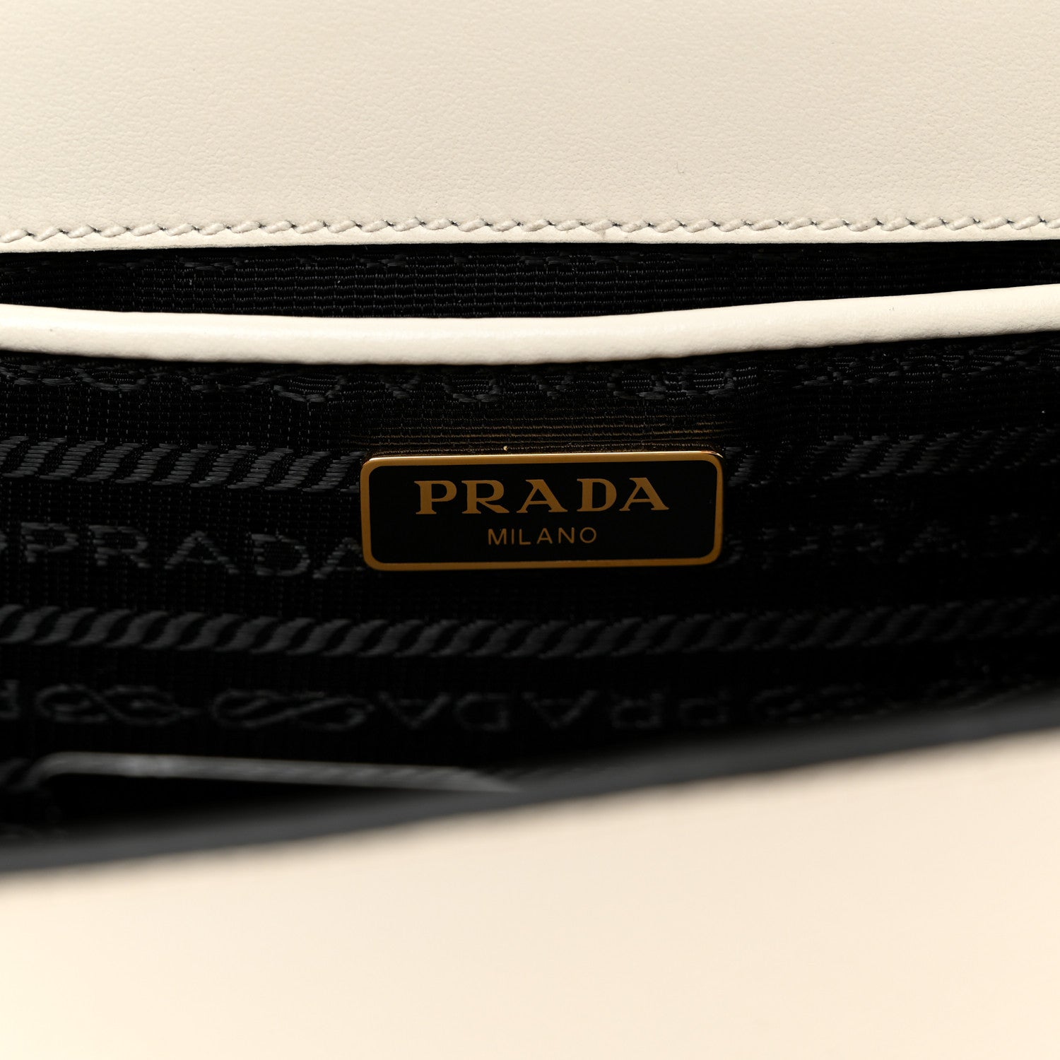 Prada Saffiano Soft Calfskin Metal Triangle Logo Envelope Chain Shoulder Bag White 6 of 10