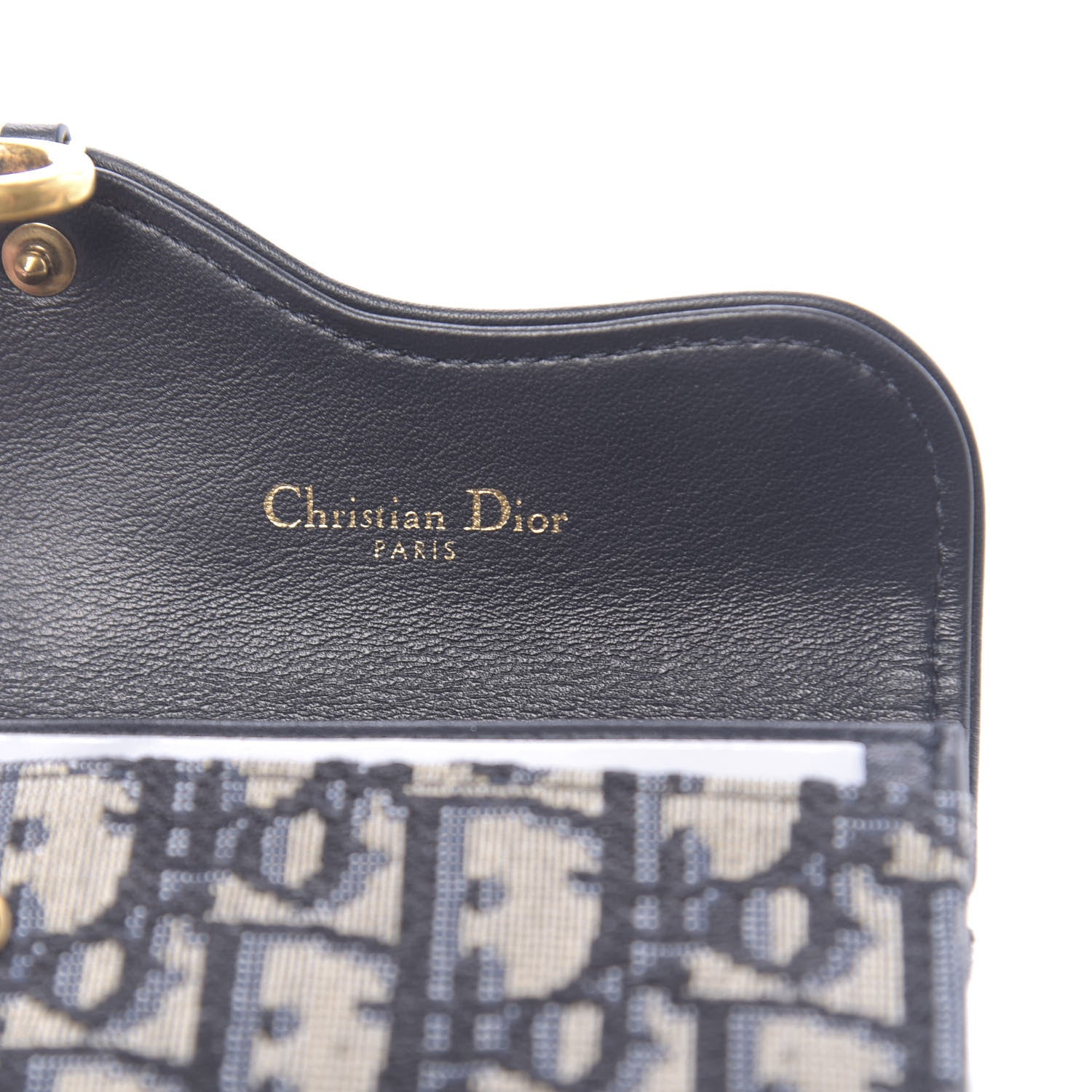 Christian Dior Oblique Saddle Card Holder Blue 6 of 8