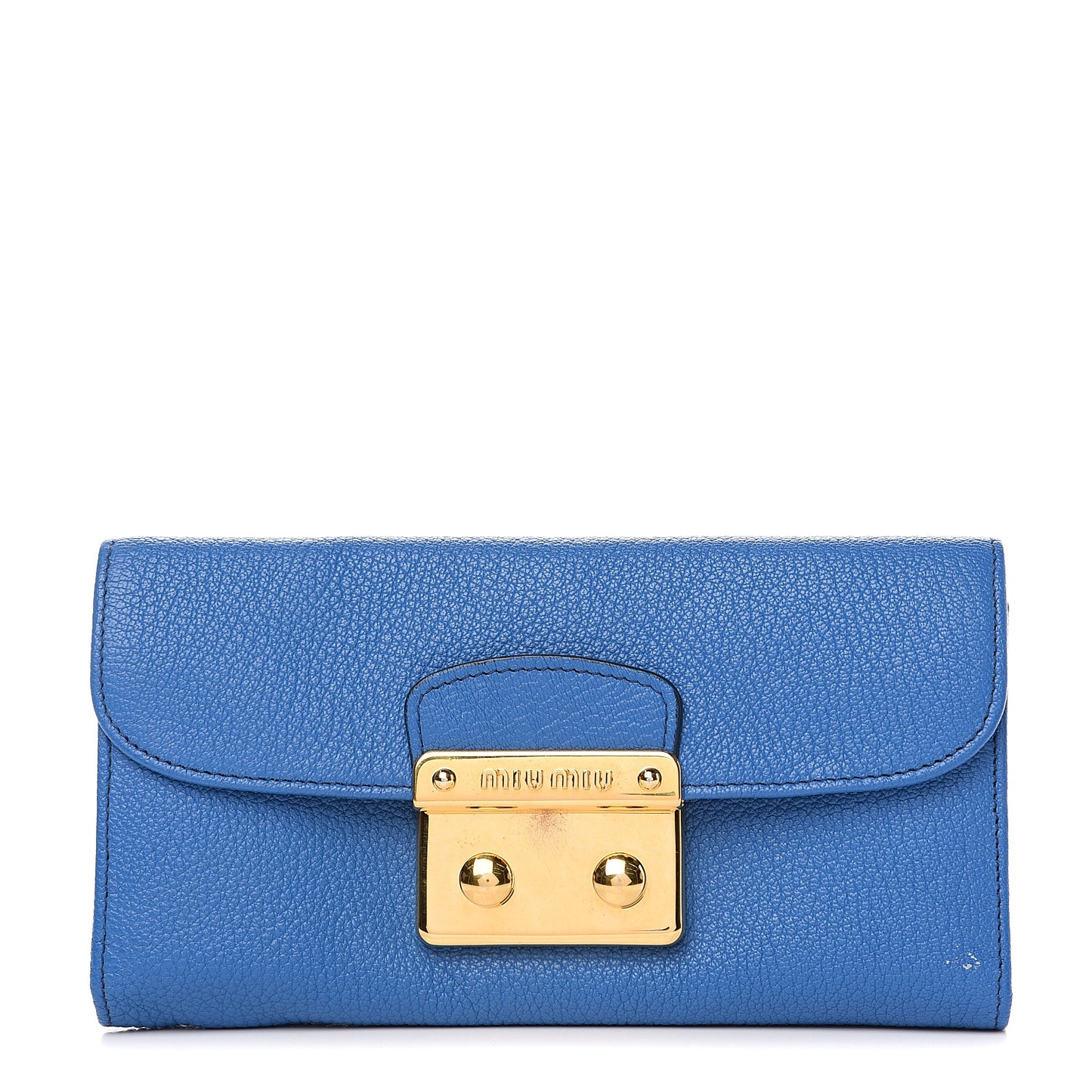 Goatskin Madras Flap Wallet Cobalto