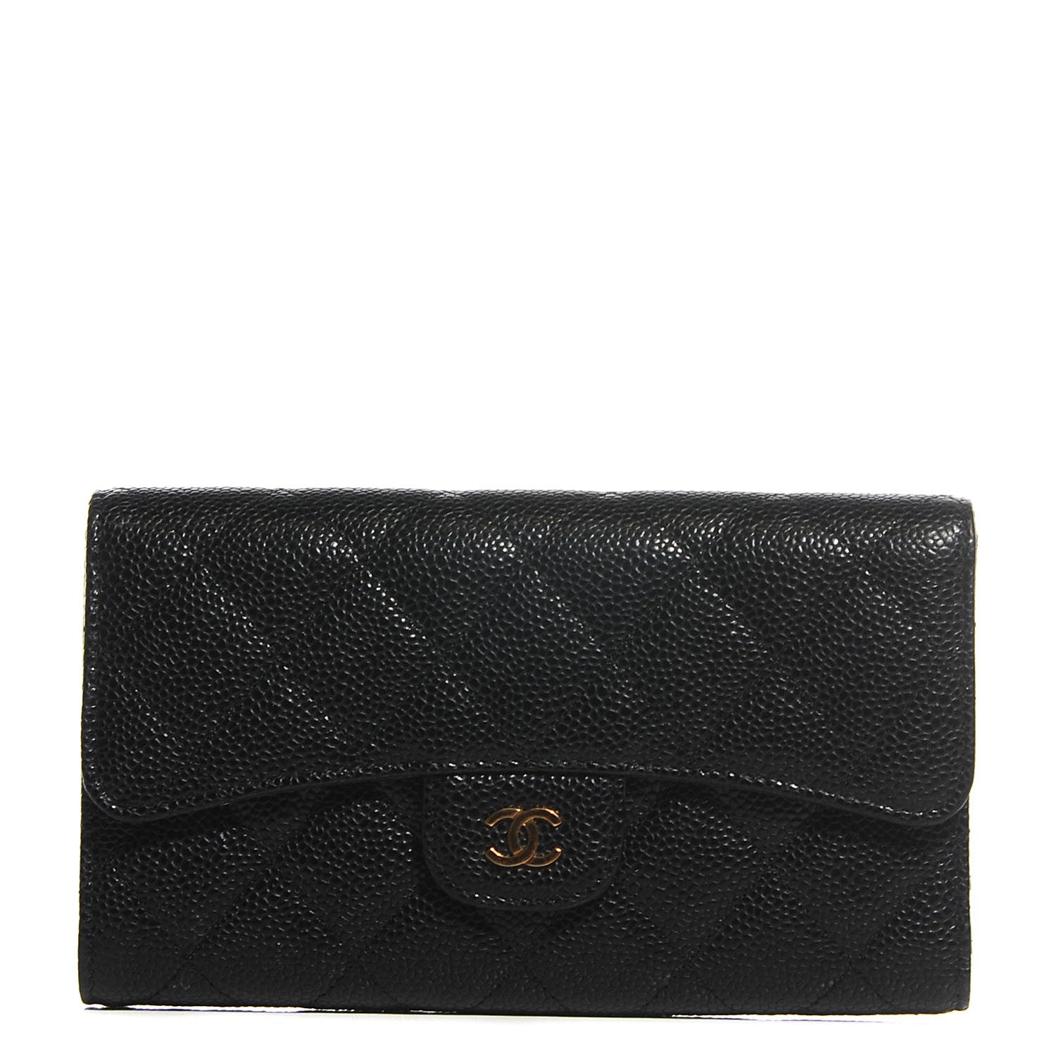 Chanel Caviar Quilted Long Flap Wallet Black 1 of 8