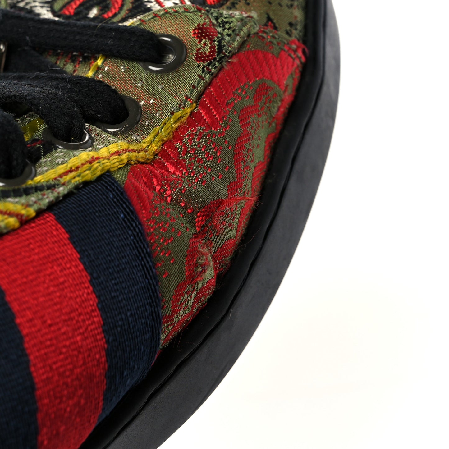Brocade Web Bee Mens Ace Sneakers 7.5 Black Multicolor