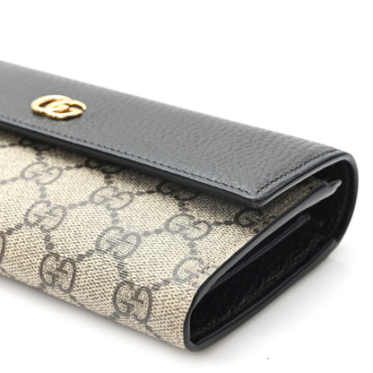 Gucci Dollar Calfskin GG Supreme Monogram Petite GG Marmont Wallet Chain Bag Black Beige Ebony 10 of 11