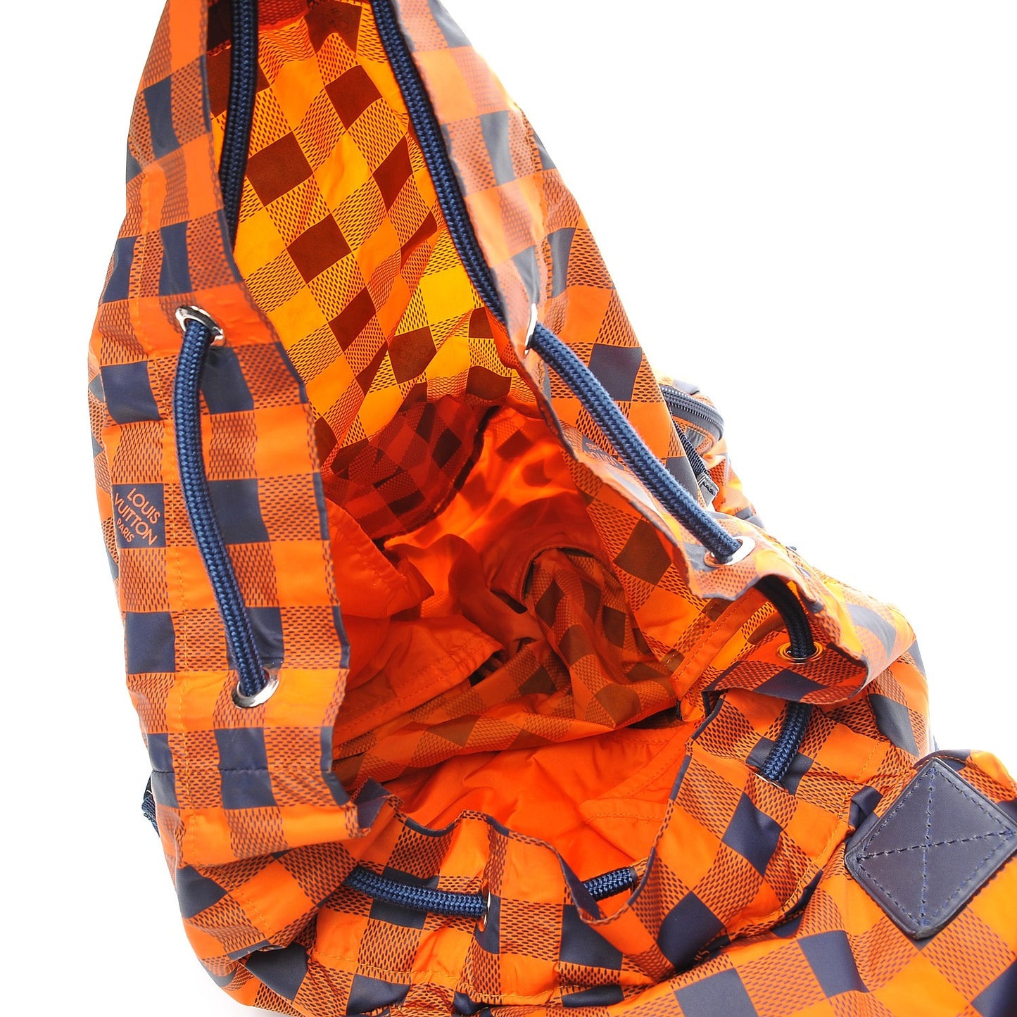 Nylon Damier Masai Adventure Practical Backpack Orange