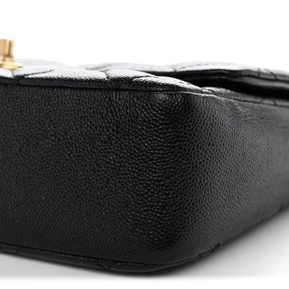 Chanel Shiny Caviar Quilted Large Chain Melody Flap Black 10 of 12