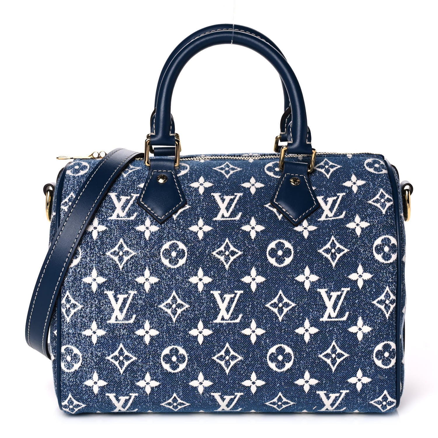 Louis Vuitton Monogram Jacquard Denim Speedy Bandouliere 25 Bleu 1 of 12
