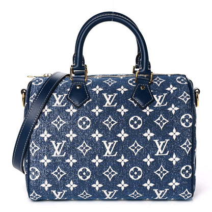 Louis Vuitton Monogram Jacquard Denim Speedy Bandouliere 25 Bleu 1 of 12