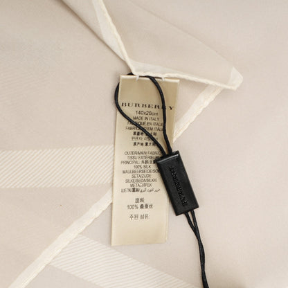 Burberry Silk Giant Check Scarf Pale Stone 5 of 5