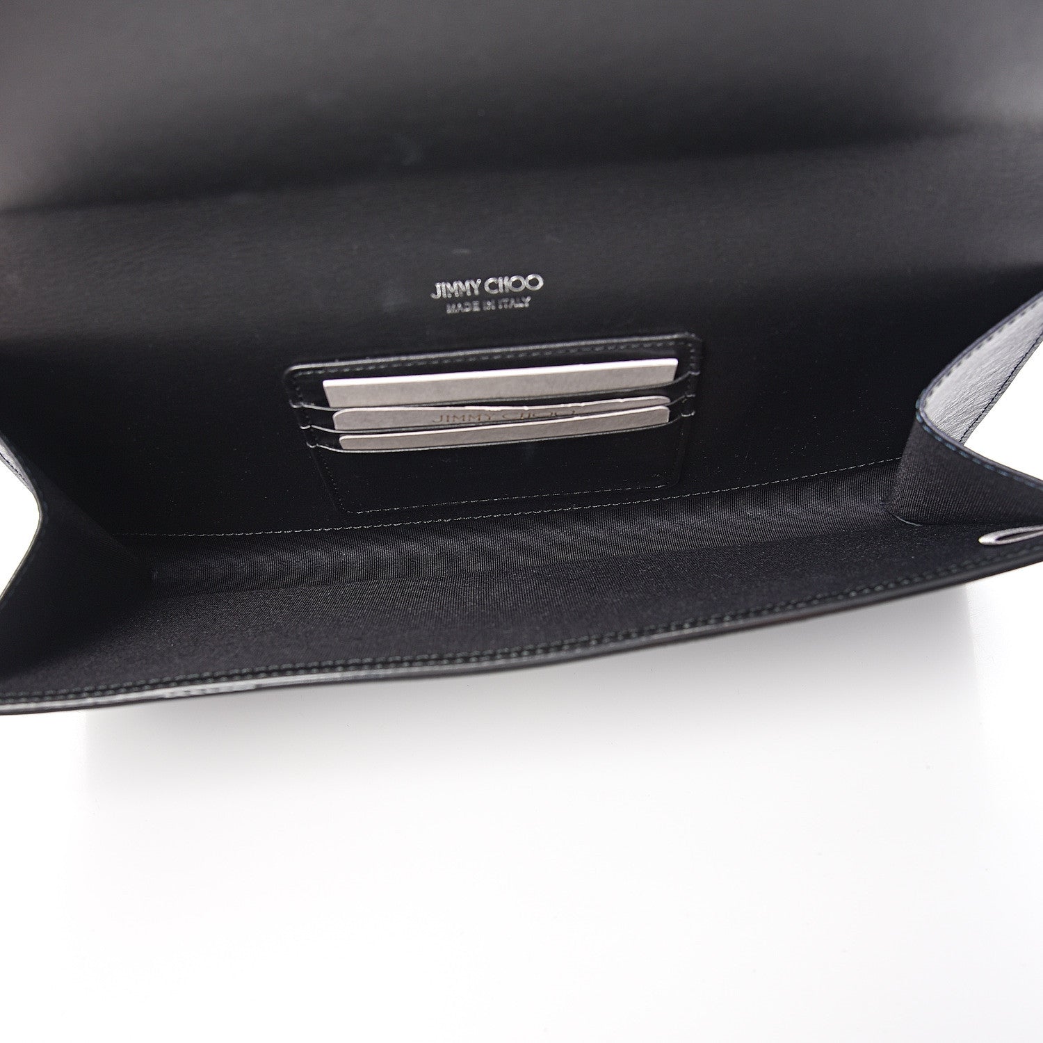 Jimmy Choo Metallic Spazzolato Etched Maia Clutch Navy 5 of 7