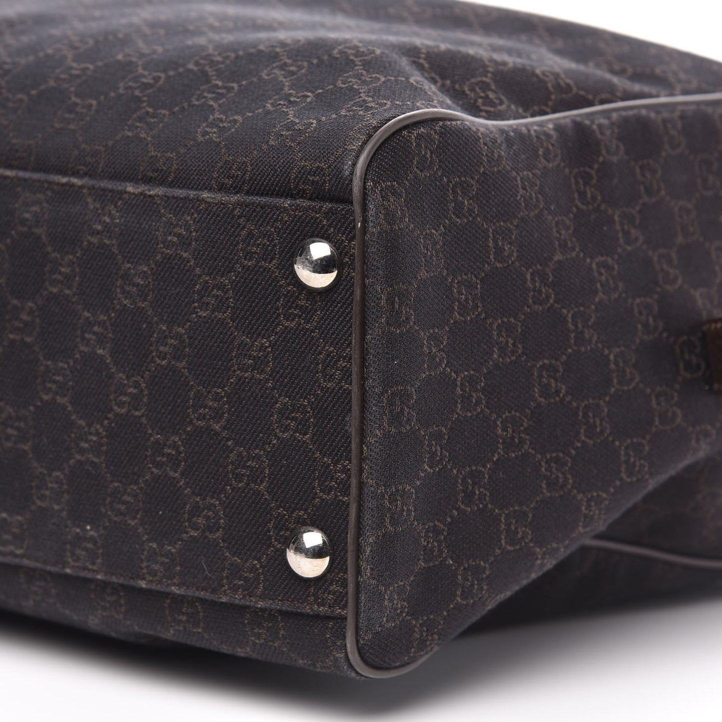 Denim Monogram Large Carry On Duffle Dark Brown