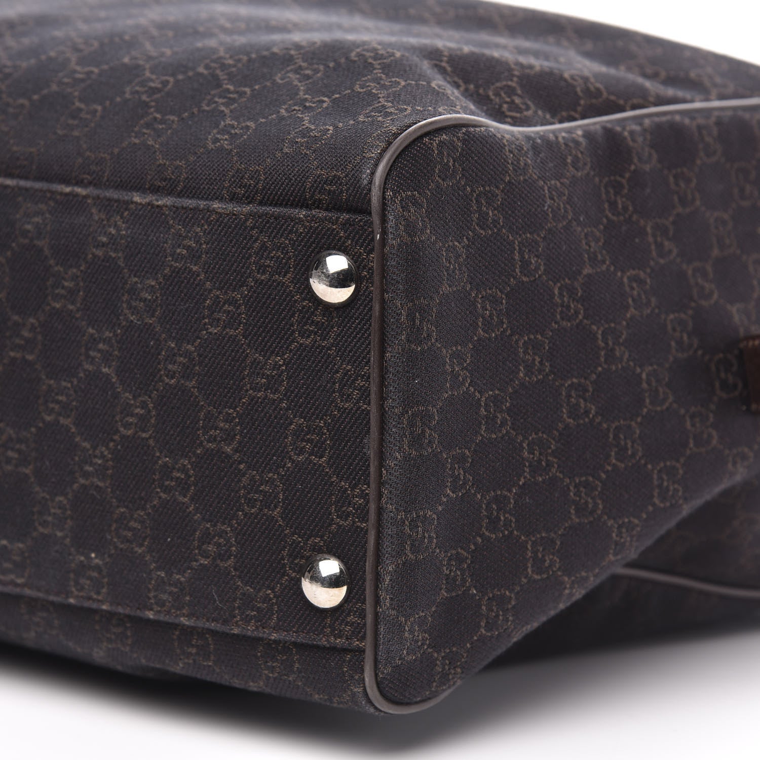 Gucci Denim Monogram Large Carry On Duffle Dark Brown 8 of 8