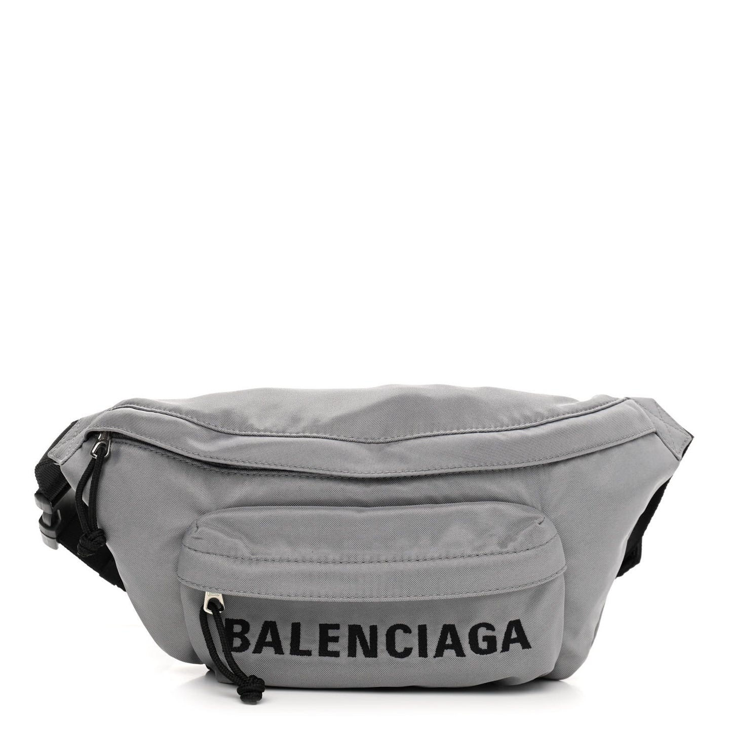 Nylon Wheel Logo Belt Bag Gris Cendre