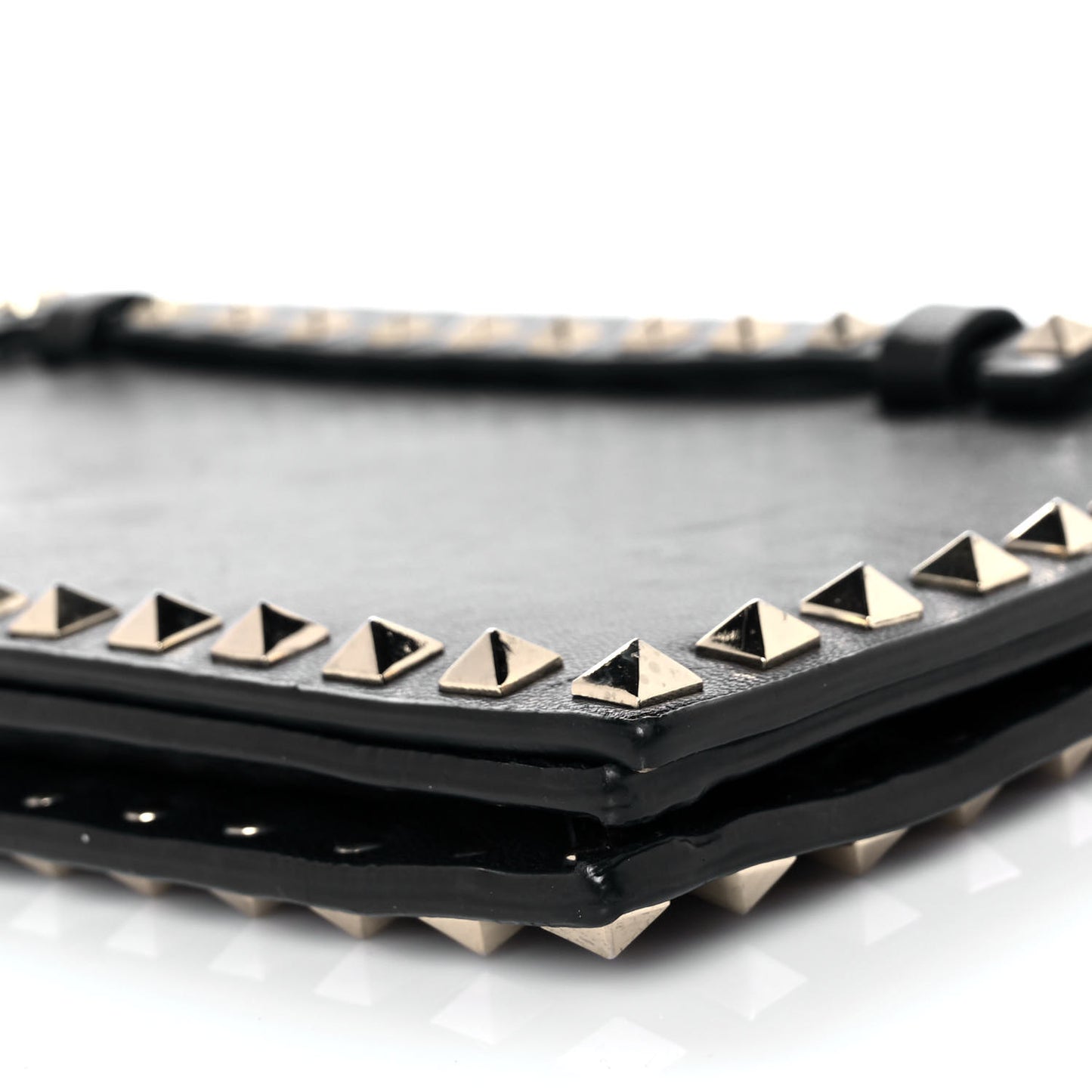 Nappa Rockstud Wristlet Clutch Black