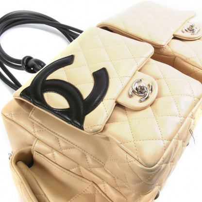Chanel Calfskin Quilted Large Cambon Multipocket Reporter Beige Black 6 of 11