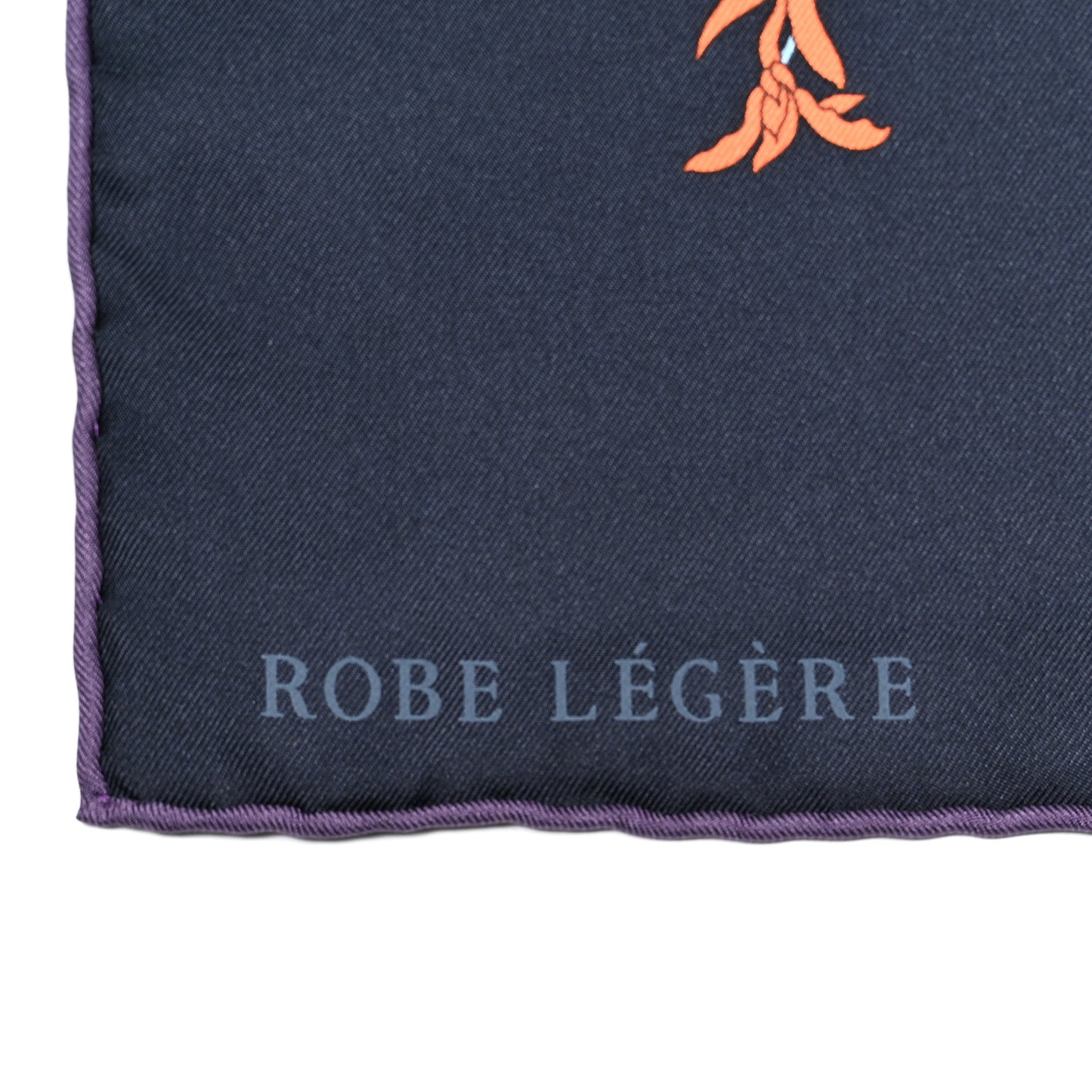 Silk Robe Legere Scarf 90 Marine Parme Rose