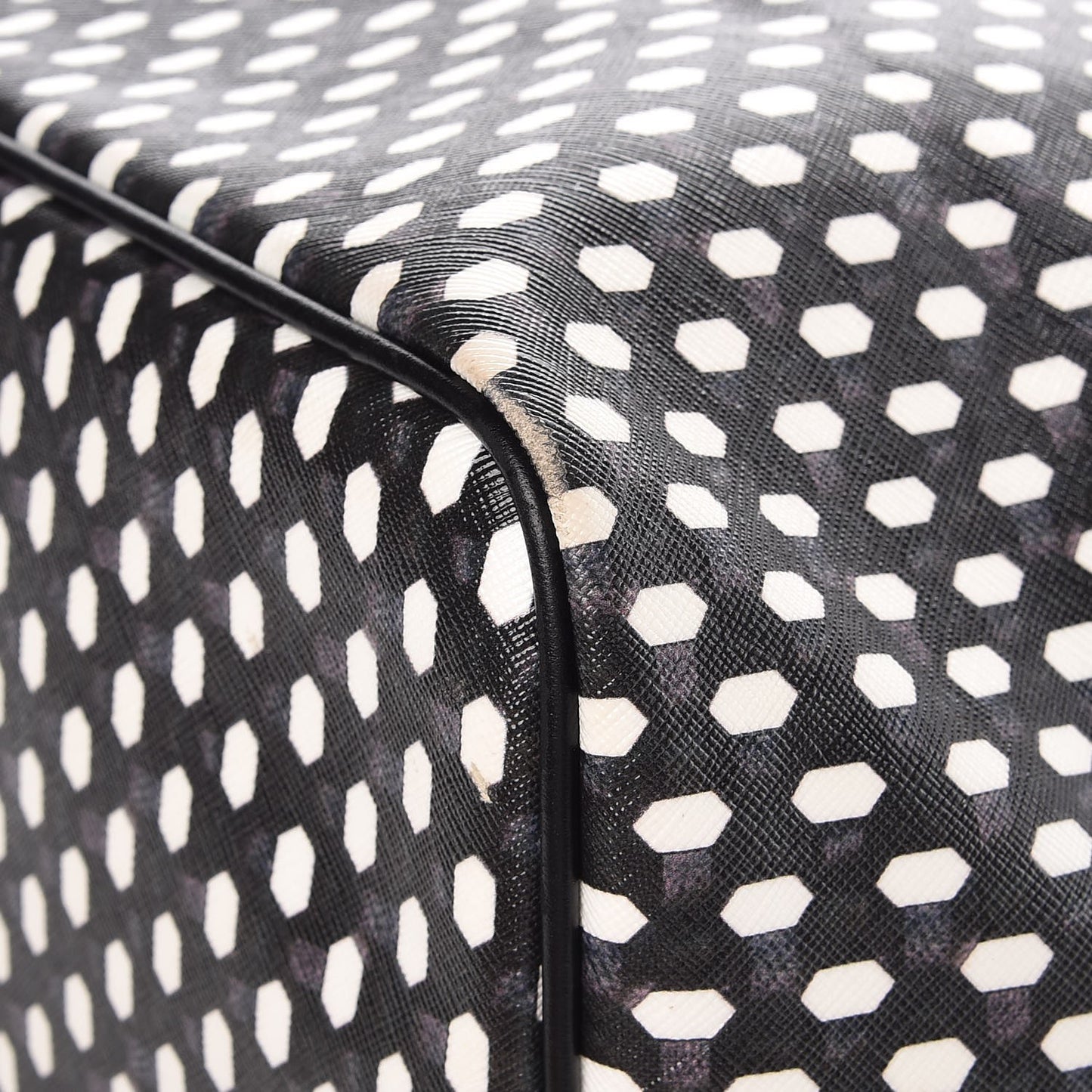 Coated Canvas Large Antigona Tote Black White