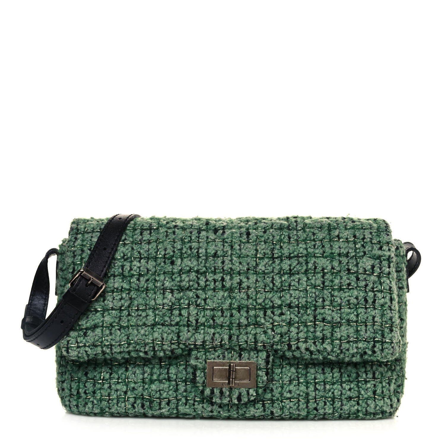 Chanel Tweed Easy 2.55 Reissue XXL Maxi Flap Green 1 of 11