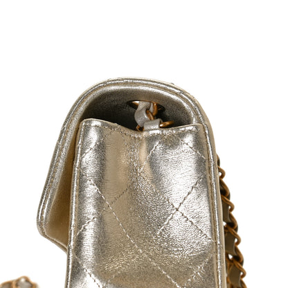Chanel Metallic Lambskin Quilted Mini Rectangular Flap Gold 10 of 11