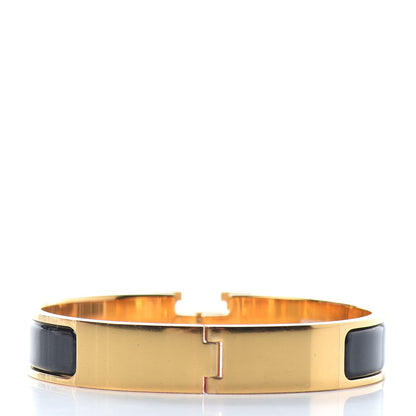 Hermes Enamel Narrow Clic Clac H Bracelet GM Black 3 of 4