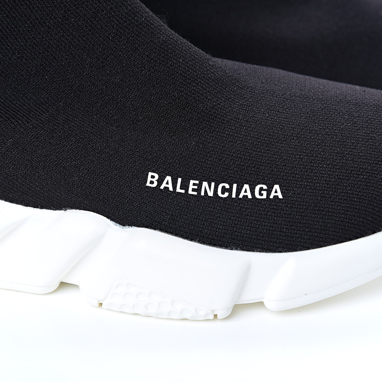 Balenciaga Neoprene Knit Womens Speed Sneakers 38 Black White 6 of 8