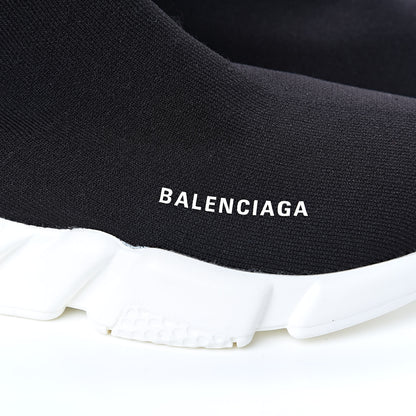 Balenciaga Neoprene Knit Womens Speed Sneakers 38 Black White 6 of 8
