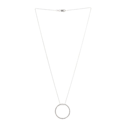 Roberto Coin 18K White Gold Diamond .42ctw Circle Pendant Necklace 3 of 5