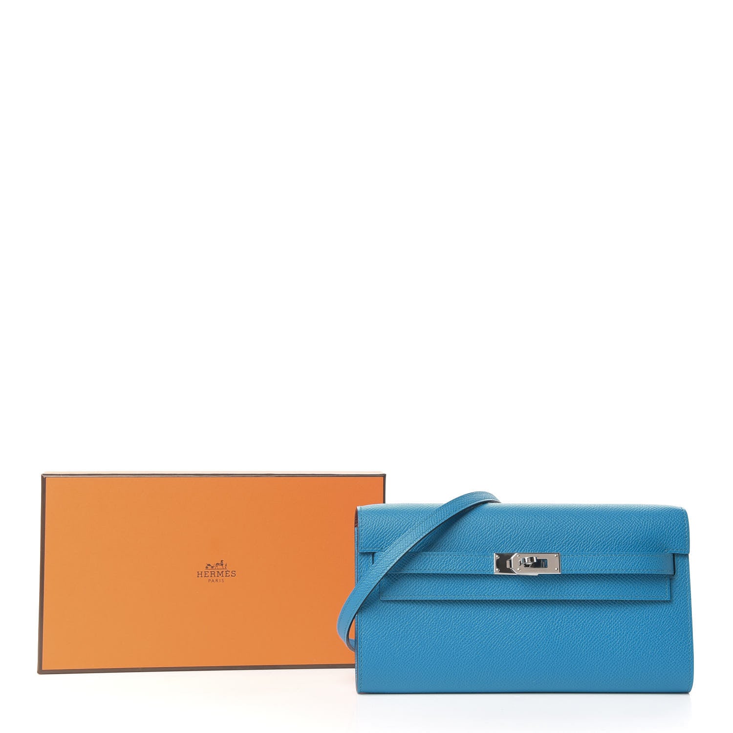 Hermes Epsom Kelly Wallet To Go Bleu Frida Bordeaux 9 of 9