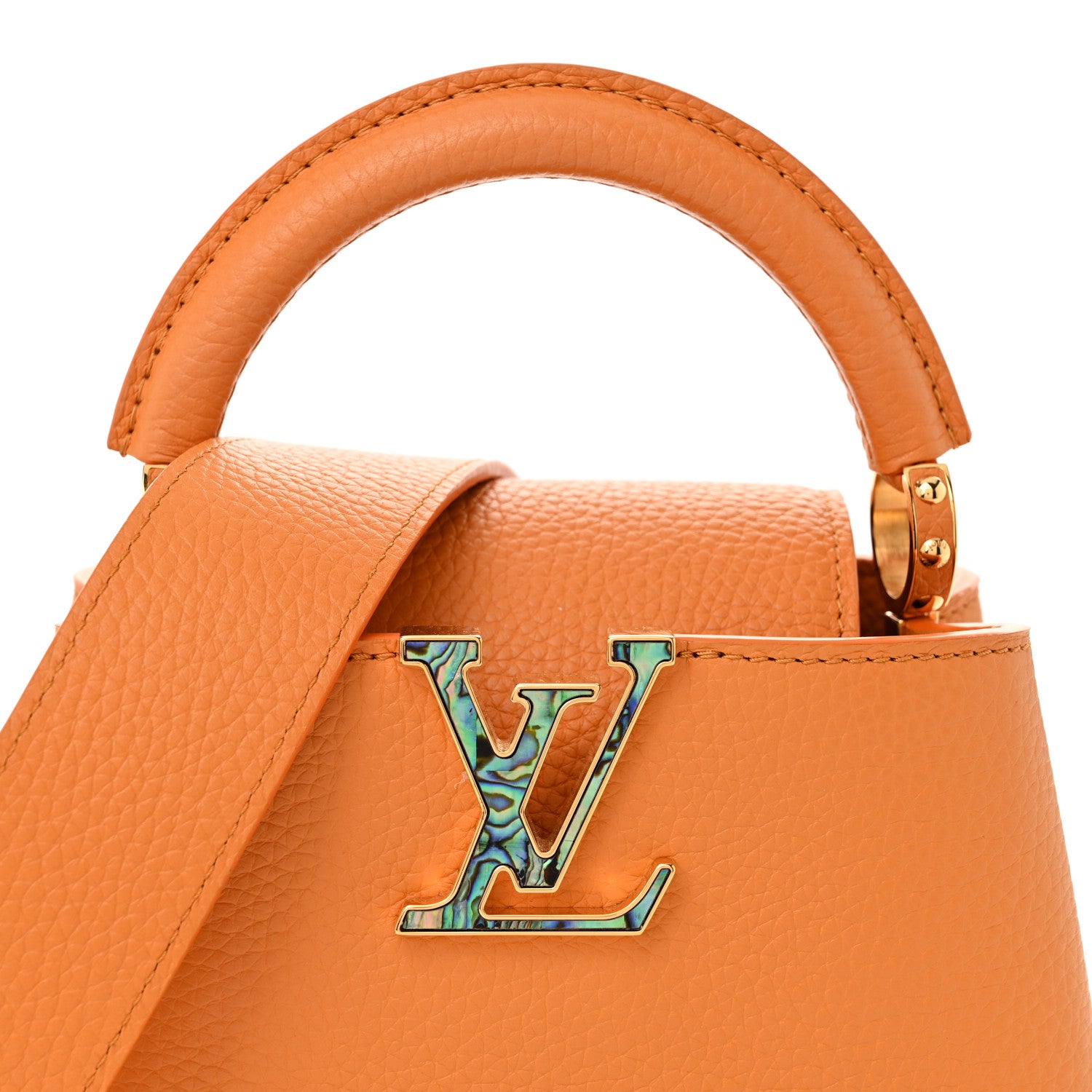 Louis Vuitton Taurillon Mini Capucines Safran Imperial 7 of 9