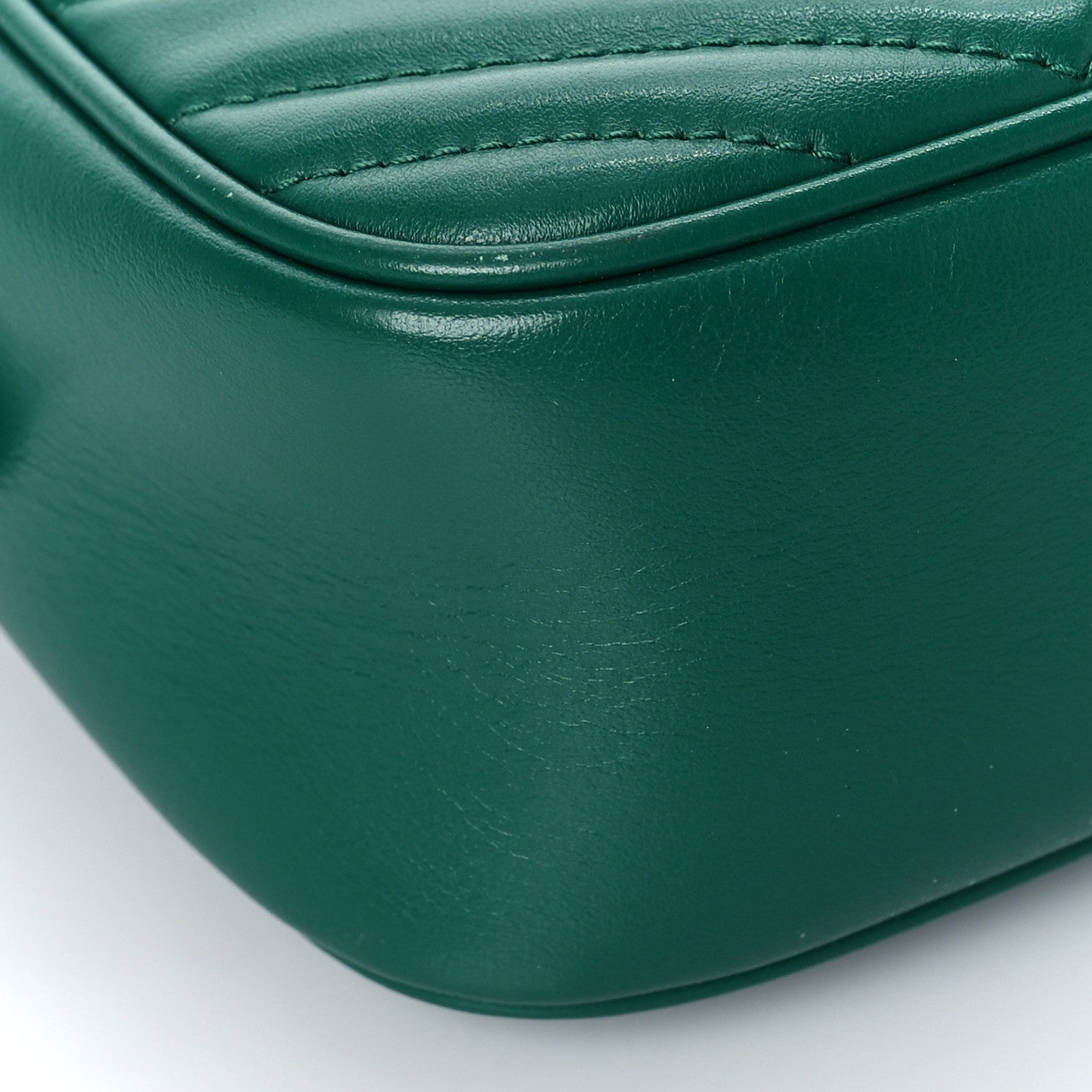 Gucci Calfskin Matelasse Small GG Marmont Chain Shoulder Bag Emerald Green 9 of 11