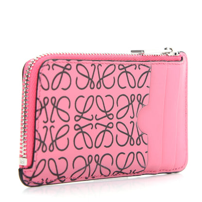 Loewe Engraved Calfskin Anagram Coin Card Holder Wild Rose 3 of 8