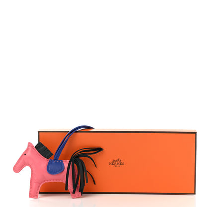 Hermes Milo Lambskin Grigri Rodeo Horse Bag Charm PM Rose Azalee Vert Cypress Bleu Electrique 5 of 5