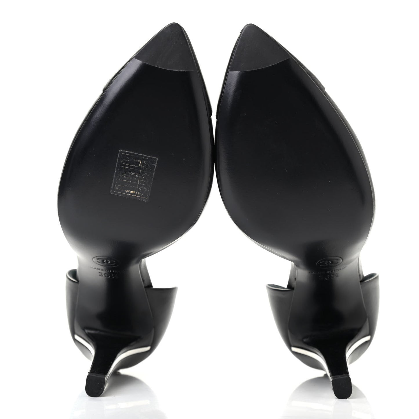 Lambskin Cap Toe d'Orsay Pumps 36.5 Black