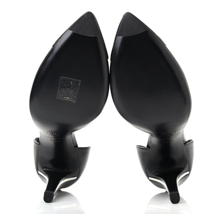 Chanel Lambskin Cap Toe d'Orsay Pumps 36.5 Black 5 of 12