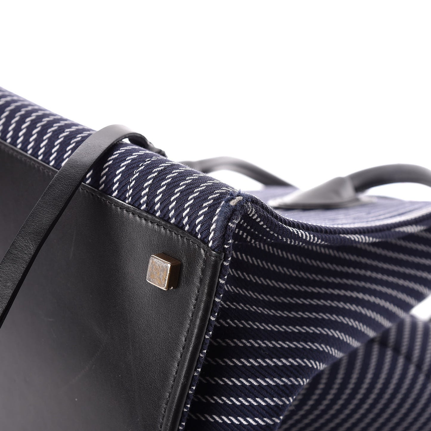 Cotton Canvas Striped Medium Phantom Luggage Navy White