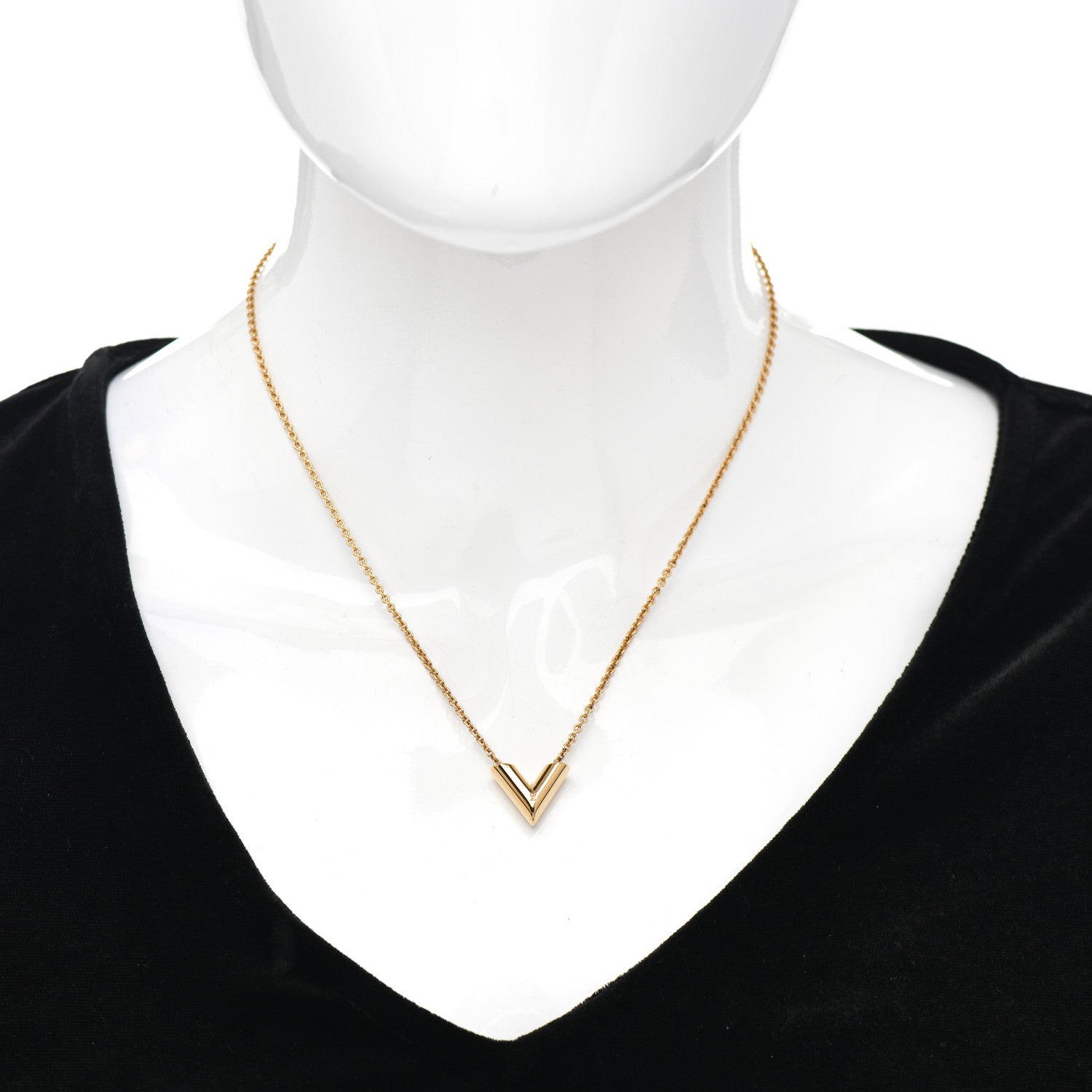 Louis Vuitton Essential V Necklace Gold 2 of 4