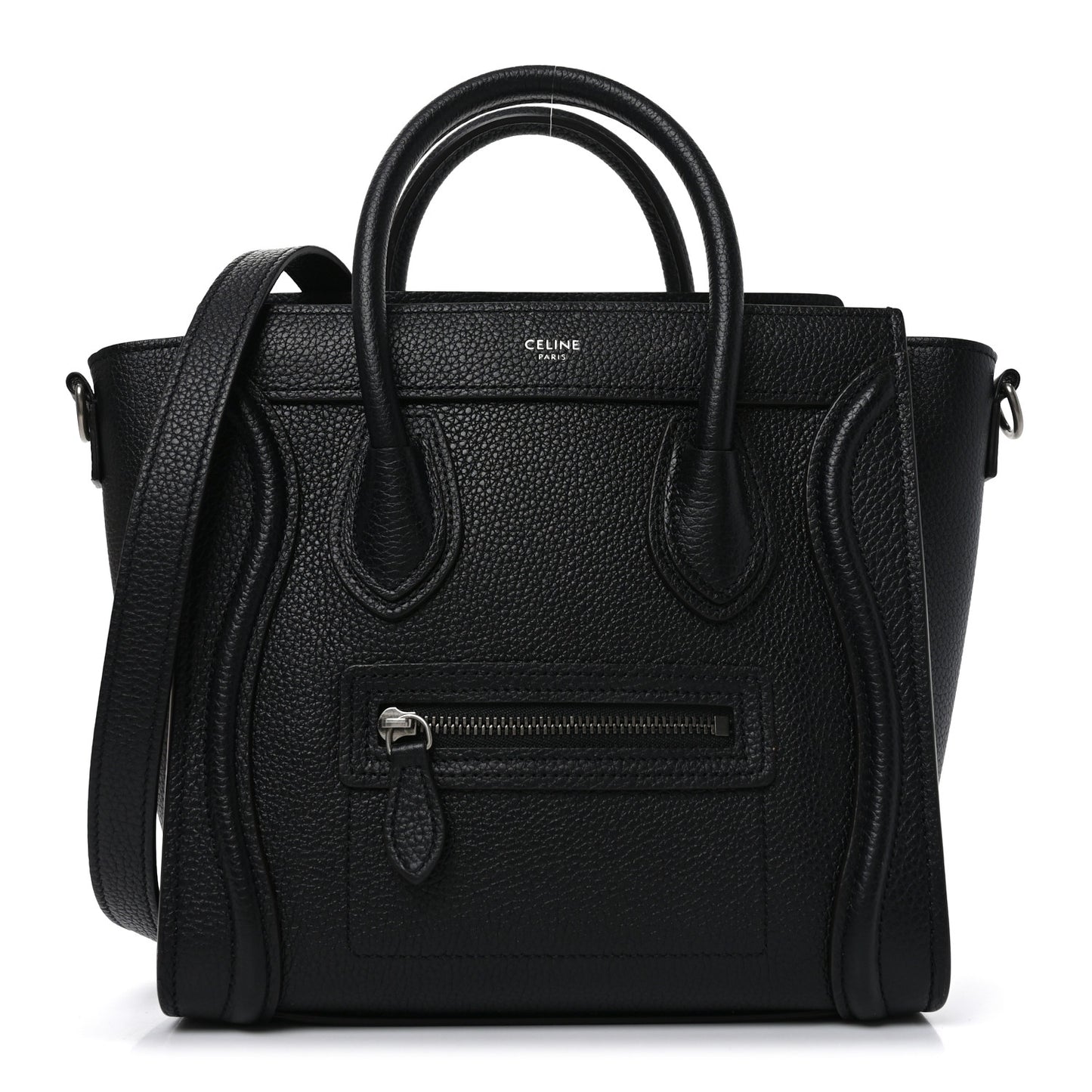 Drummed Calfskin Nano Luggage Black