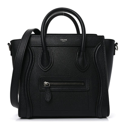 Celine Drummed Calfskin Nano Luggage Black 1 of 10
