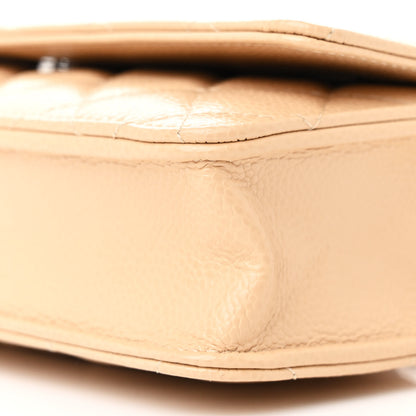 Chanel Caviar Quilted Wallet on Chain WOC Beige 11 of 12